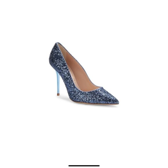John Galliano Blue Metallic Glitter Heels/pumps Sz: 36 EU - 6 US - Picture 2 of 11